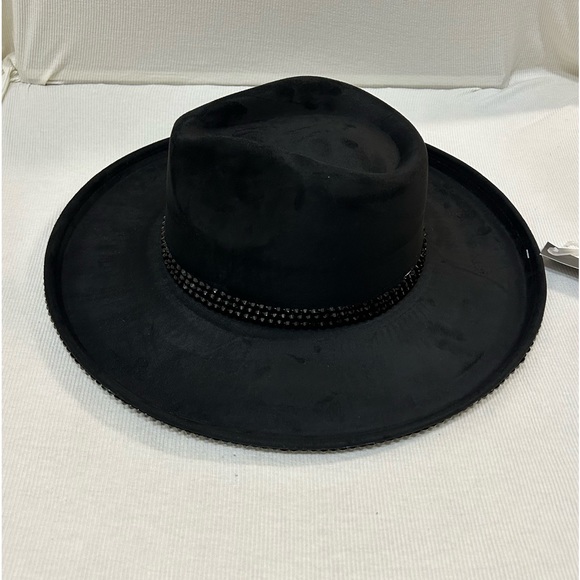 Black fedora, gambler, boater, Panama hat, sombrero, bolero hat, black hat - Picture 3 of 5